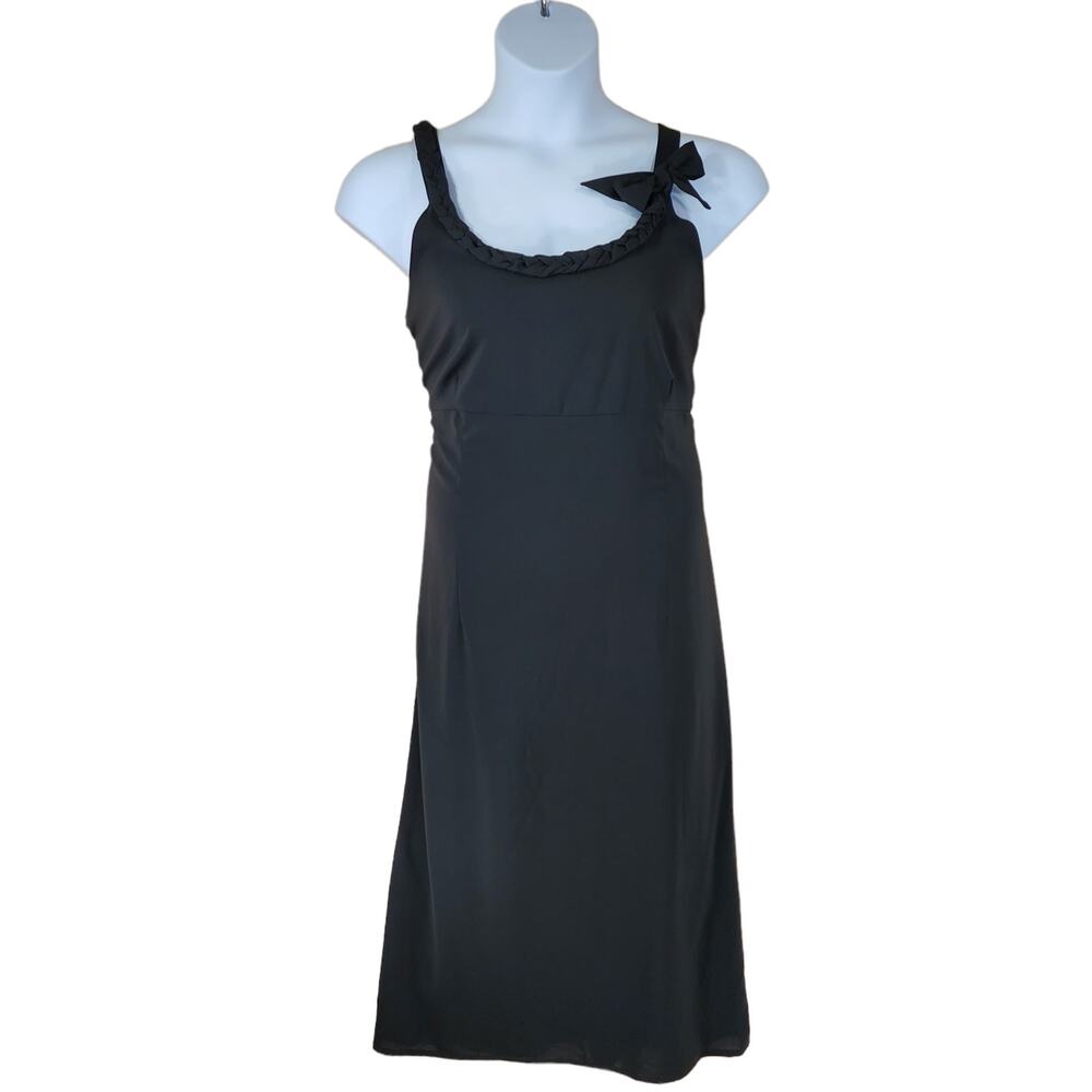 Darkfairy Midi Dress US XL 14 Women EUR L 44 Black Chiffon Sleeveless Gothic LBD